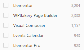 Screenshot verschiedene Page Builder